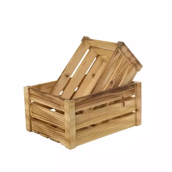 Panier de rangement rectangulaire en bois décoratif tissé pour pain Lot de 2