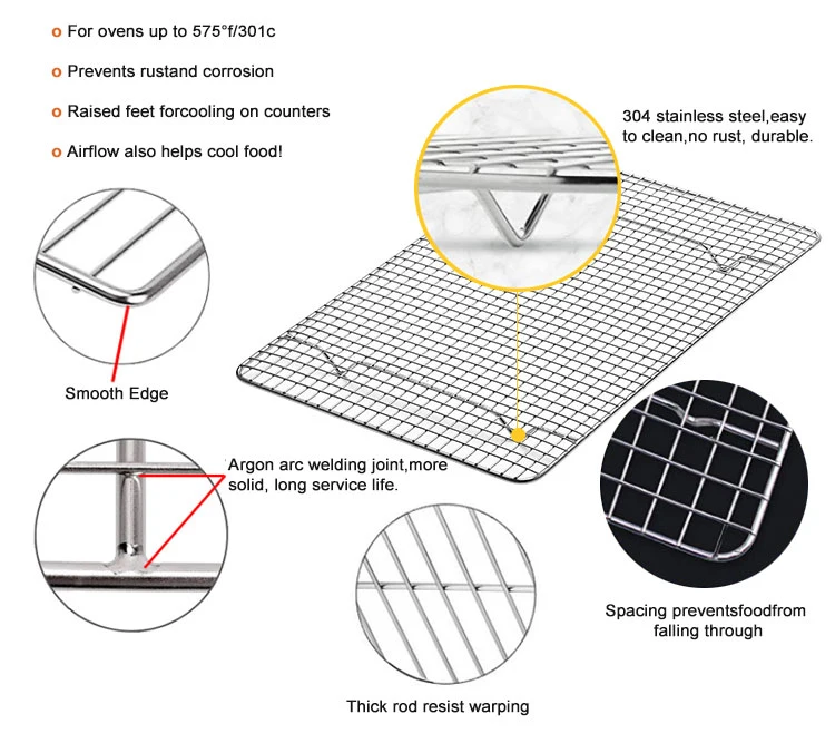 Non-Stick 12 Inch Round Cooling Rack Cooking Racks Steamer Cake Wire Baking Rack