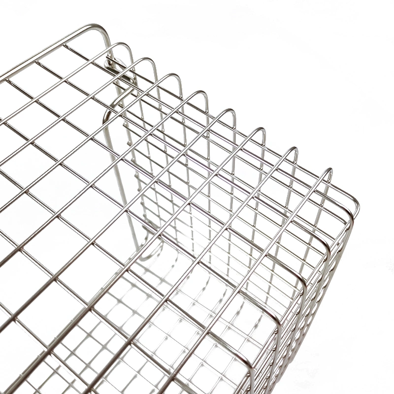 Stainless Steel Kitchen Wire Mesh Organizer Stackable Fruit Storage Basket with Handle