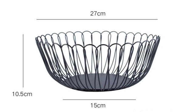 Metal Wire Fruit Bowl Storage Basket for Kitchen Organization