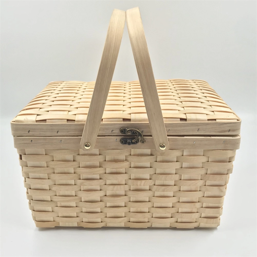 2023 Bread Fruits Basket Kitchen Storage Wood Camping Picnic Basket