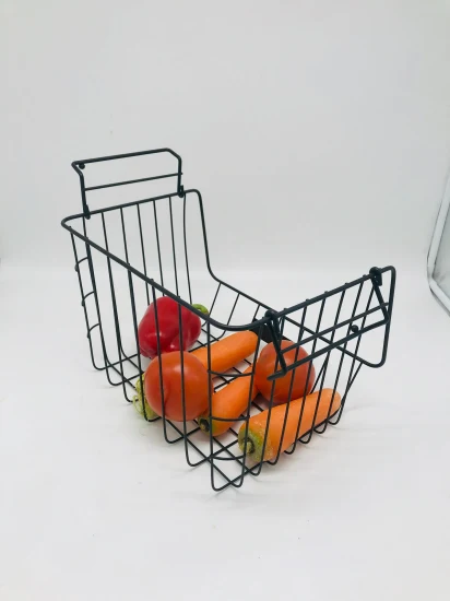 Panier de rangement de légumes de fruits en métal de fer suspendu durable de cuisine