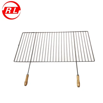 Grille de barbecue en acier inoxydable avec poignée pour barbecue extérieur