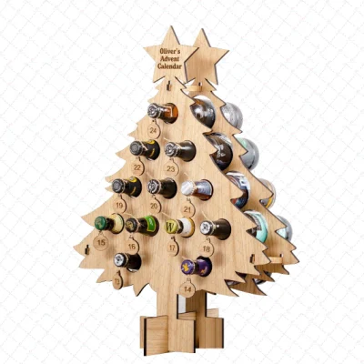 Support de présentoir de bouteille de vin en bois de comptoir de haute qualité personnalisé pour le jour de Noël