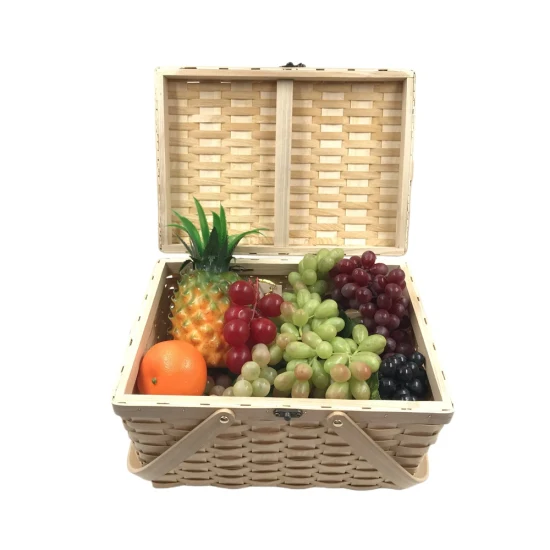 2023 Pain Fruits Corbeille Cuisine Stockage Bois Camping Pique-Nique Panier