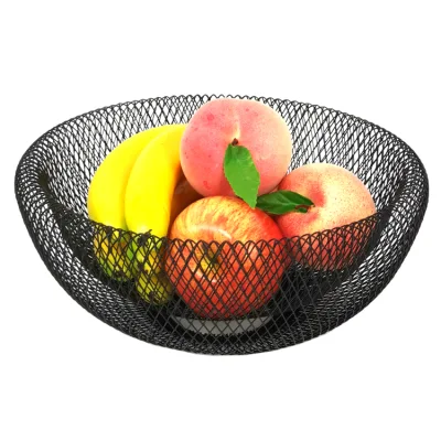 Comptoir maille fruits bol panier porte-légumes décor à la maison en acier métal panier de rangement rond fil fruits paniers pour cuisine