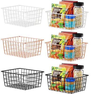 Accueil garde-manger décor cuisine bac de rangement Snack nourriture fruits organisateur métal fil panier de rangement